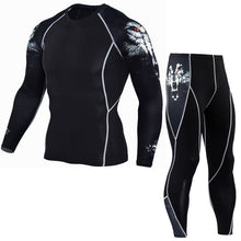 Load image into Gallery viewer, Winter Thermal Underwear Set Men's Sportswear Running Training Warm Base Layer Compression Tights Jogging Suit Men's Gym 2019