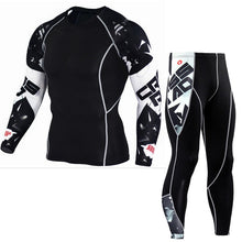 Load image into Gallery viewer, Winter Thermal Underwear Set Men's Sportswear Running Training Warm Base Layer Compression Tights Jogging Suit Men's Gym 2019