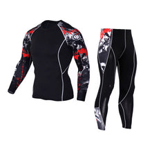 Load image into Gallery viewer, Winter Thermal Underwear Set Men's Sportswear Running Training Warm Base Layer Compression Tights Jogging Suit Men's Gym 2019