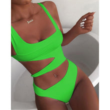 Load image into Gallery viewer, 2020 New Sexy White One Piece Swimsuit Women Cut Out Swimwear Push Up Monokini Bathing Suits Beach Wear Swimming Suit For Women