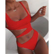 Load image into Gallery viewer, 2020 New Sexy White One Piece Swimsuit Women Cut Out Swimwear Push Up Monokini Bathing Suits Beach Wear Swimming Suit For Women