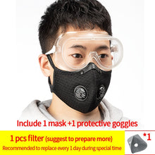 Load image into Gallery viewer, CoolChange KN95 PM2.5 Coronavirus masque Anti-poussière charbon actif avec filtre Anti-Pollution cyclisme Sport vélo vtt vélo masque facial