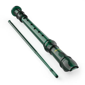 Eastar 8 Holes Soprano Recorder Clarinet German Type Recorder C Key Long Flute Musical Instrument for Beginner Students Green