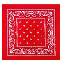 Load image into Gallery viewer, outdoor Bandana Square Scarf 55cm*55cm Black Red Paisley Headband Printed For Women/Men/Boys/Girls
