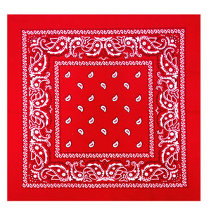 outdoor Bandana Square Scarf 55cm*55cm Black Red Paisley Headband Printed For Women/Men/Boys/Girls