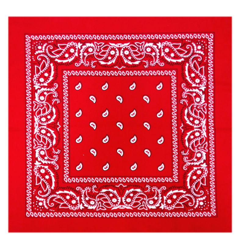 outdoor Bandana Square Scarf 55cm*55cm Black Red Paisley Headband Printed For Women/Men/Boys/Girls