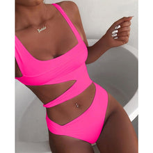 Load image into Gallery viewer, 2020 New Sexy White One Piece Swimsuit Women Cut Out Swimwear Push Up Monokini Bathing Suits Beach Wear Swimming Suit For Women
