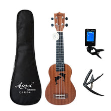 Load image into Gallery viewer, Aiersi brand 21 inch ukelele mahogany Soprano gecko ukulele musical instrument  guitar

