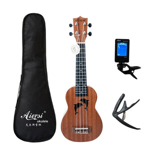 Aiersi brand 21 inch ukelele mahogany Soprano gecko ukulele musical instrument  guitar