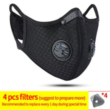 Load image into Gallery viewer, CoolChange KN95 PM2.5 Coronavirus masque Anti-poussière charbon actif avec filtre Anti-Pollution cyclisme Sport vélo vtt vélo masque facial
